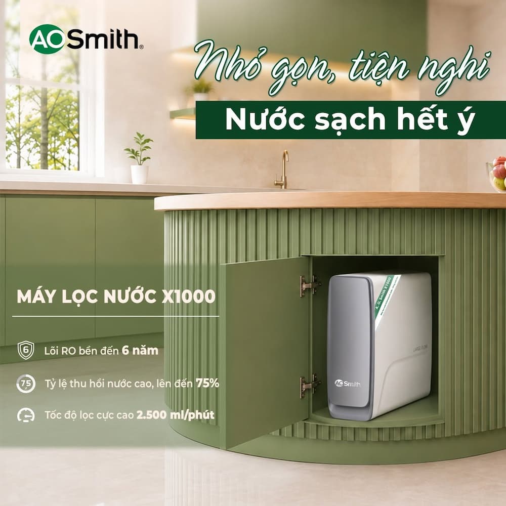 Hiệu năng & Tính năng thông minh Máy lọc nước A. O. Smith X1000