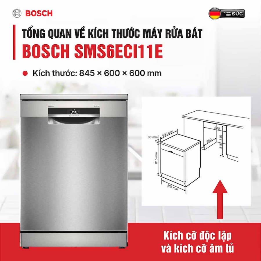 Máy rửa bát độc lập Bosch SMS6ECI11E Serie 6