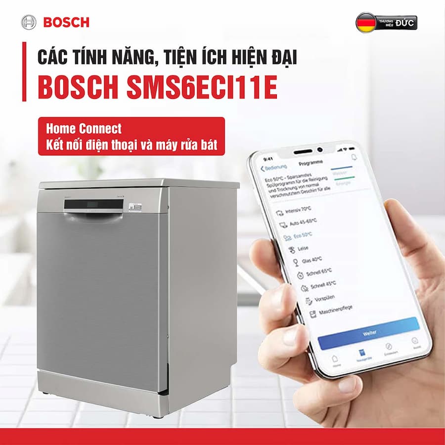 Máy rửa bát 13 bộ độc lập Bosch SMS6ECI11E - Germany