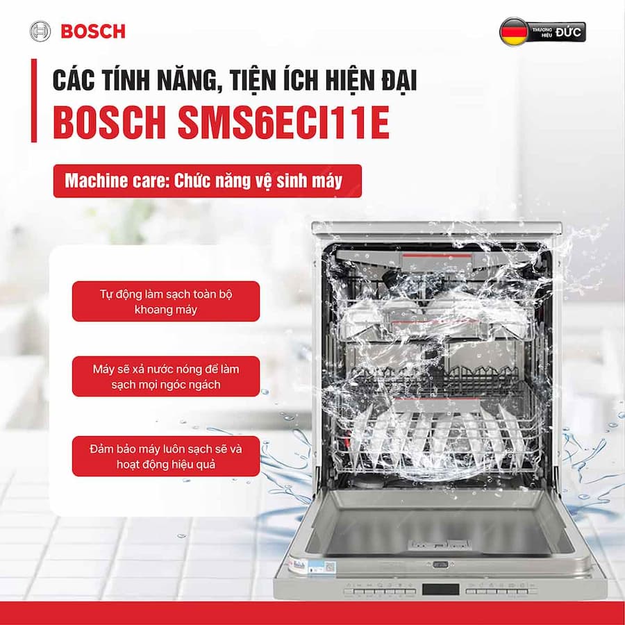 Máy rửa bát 13 bộ độc lập Bosch SMS6ECI11E - Germany