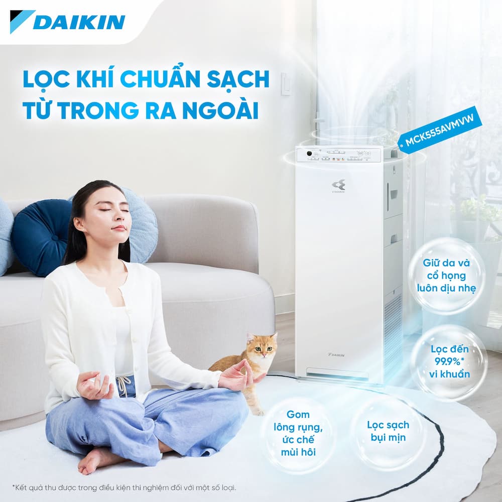 Đối tượng phù hợp với Máy lọc không khí tạo ẩm Daikin MCK555AVMV