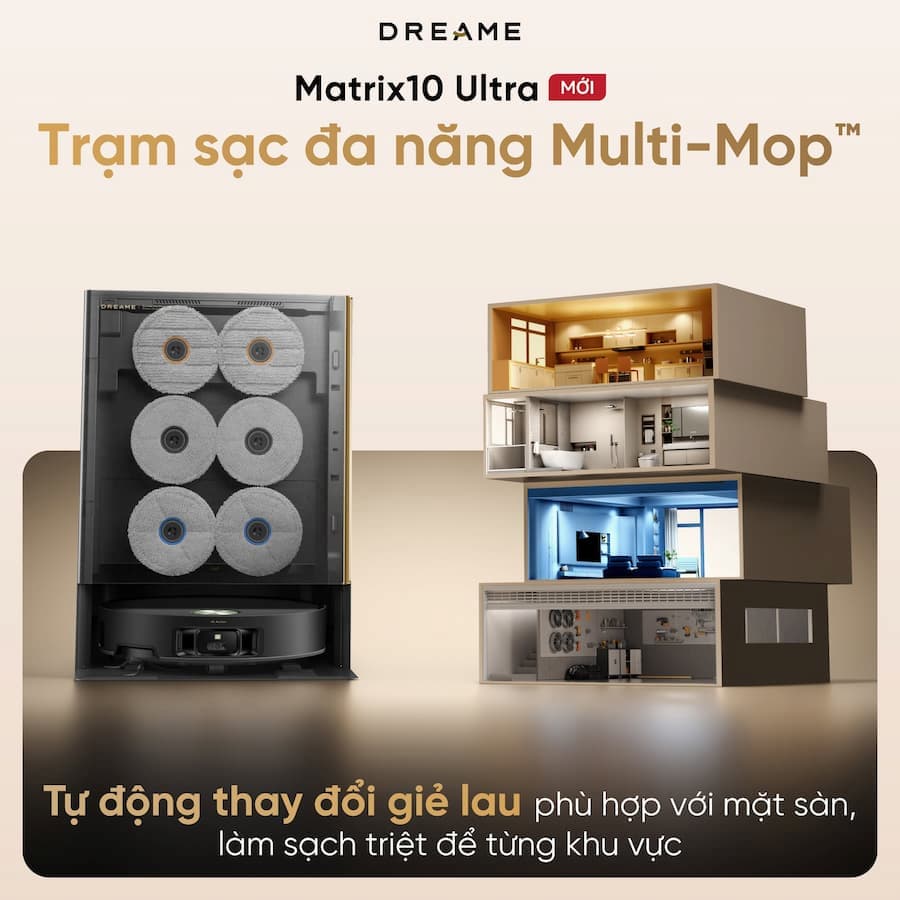 Dreame Matrix10 Ultra – Công Nghệ Đổi Giẻ Lau Tự Động Đầu Tiên