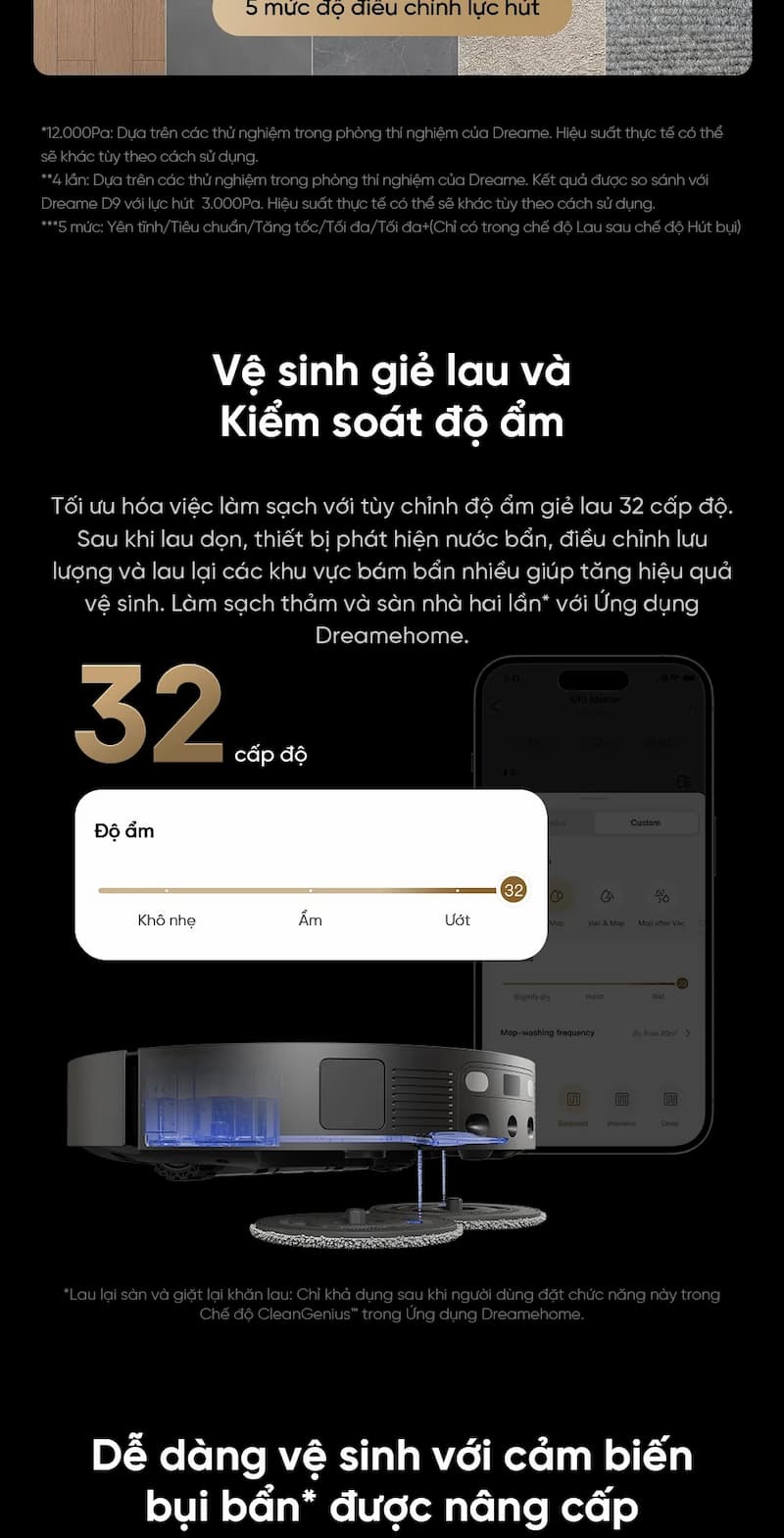 Ưu điểm của robot hút bụi lau nhà Dreame X40 Master