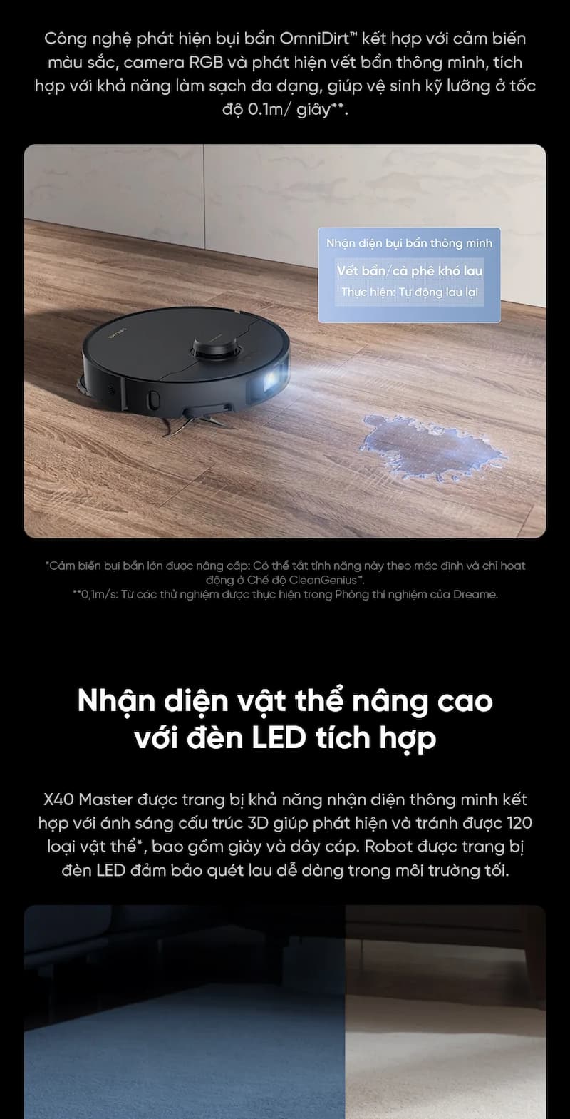 Ưu điểm của robot hút bụi lau nhà Dreame X40 Master