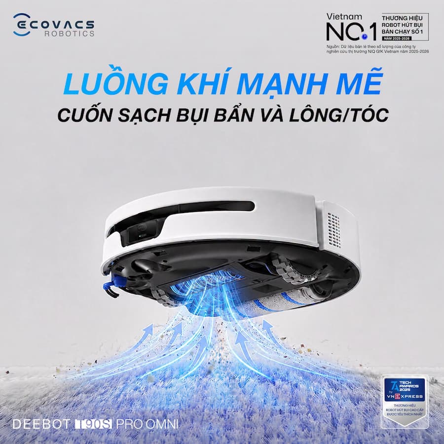 Công nghệ cốt lõi và Tính năng đột phá Robot hút bụi lau nhà Ecovacs Deebot T90s Pro Omni