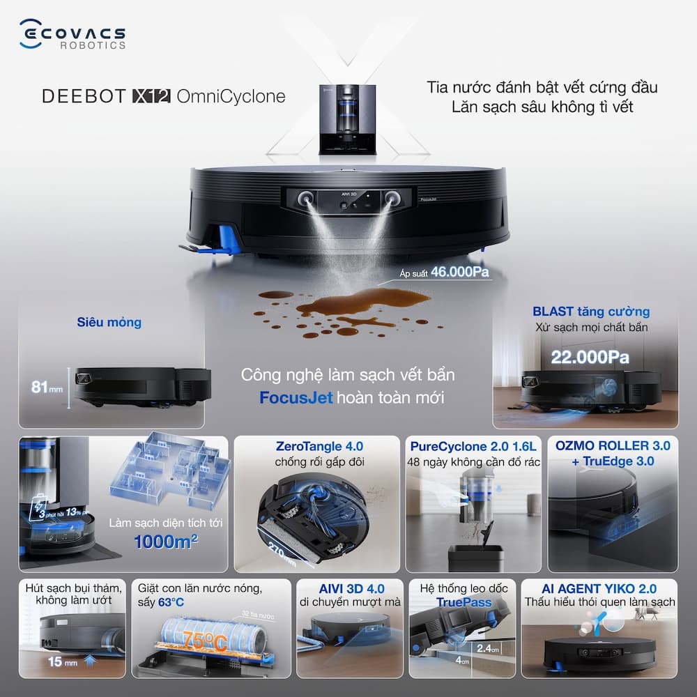 Điểm Nổi Bật Trên Các Model Robot Hút Bụi Lau Nhà Ecovacs Deebot T Series và X Series Mới Ra