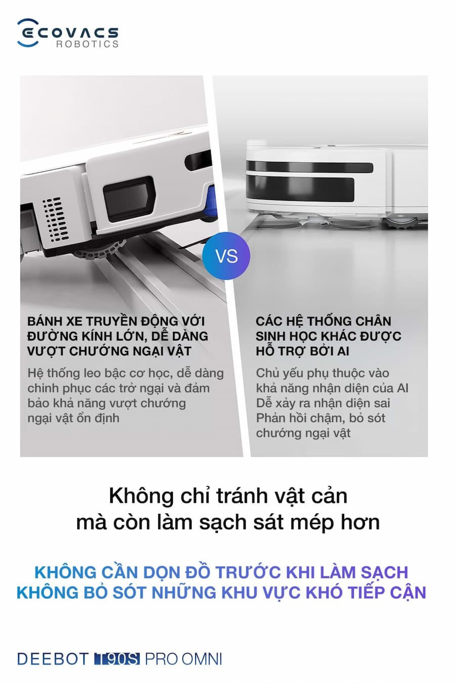 Điểm Nổi Bật Robot hút bụi lau nhà Ecovacs Deebot T90S Pro Omni