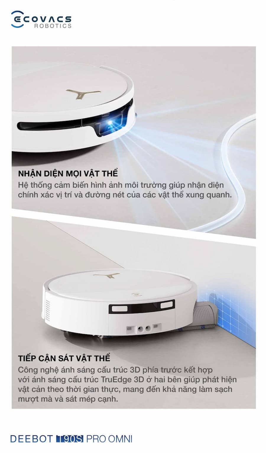 Điểm Nổi Bật Robot hút bụi lau nhà Ecovacs Deebot T90S Pro Omni