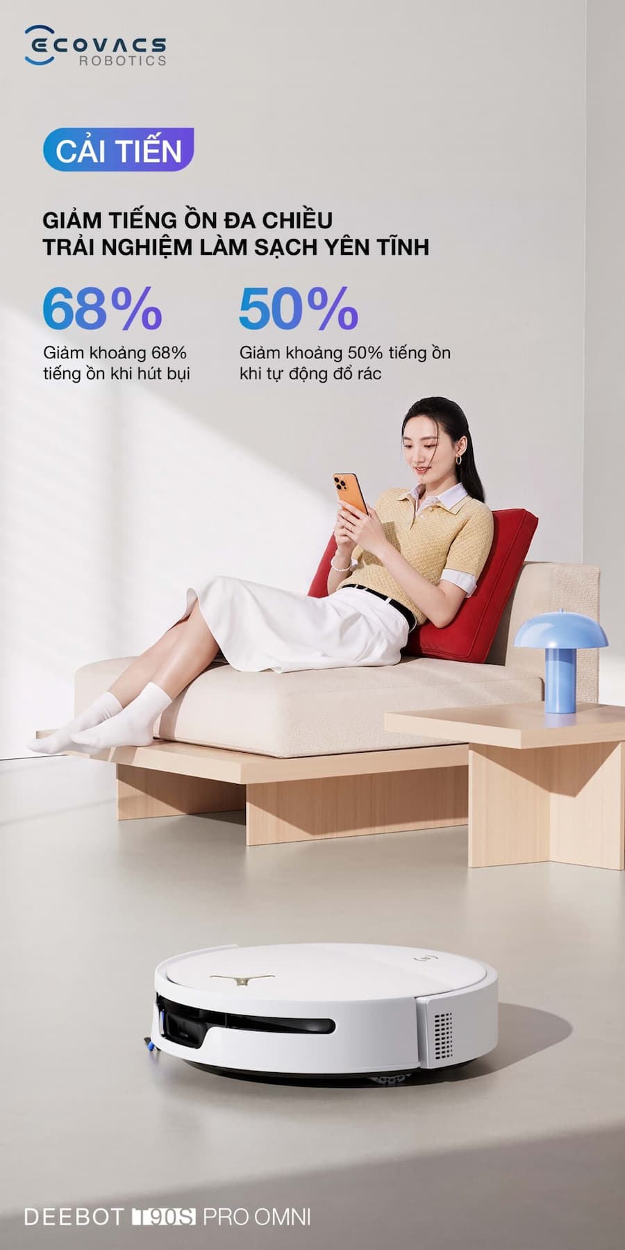 Điểm Nổi Bật Robot hút bụi lau nhà Ecovacs Deebot T90S Pro Omni