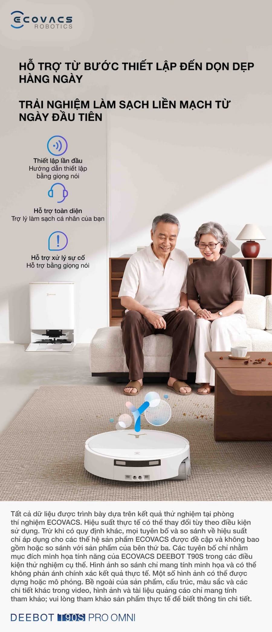 Điểm Nổi Bật Robot hút bụi lau nhà Ecovacs Deebot T90S Pro Omni