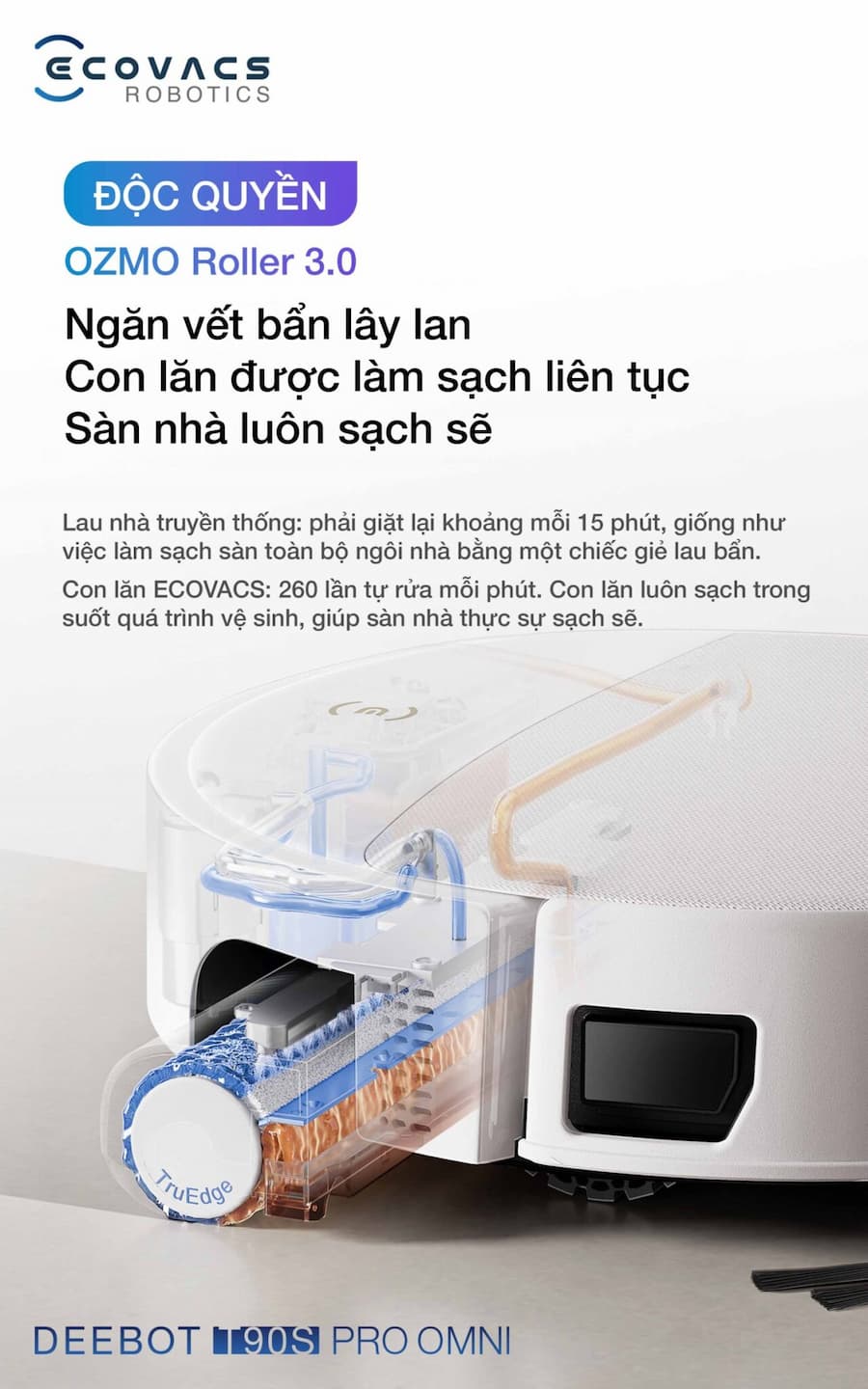 Điểm Nổi Bật Robot hút bụi lau nhà Ecovacs Deebot T90S Pro Omni