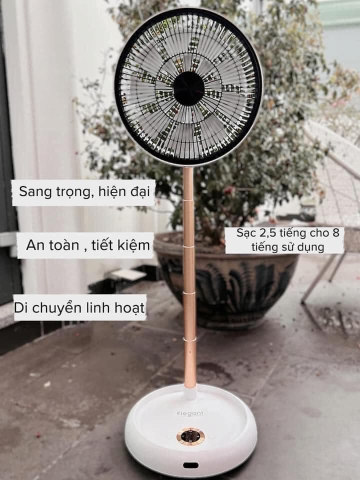 Quạt gấp gọn thông minh Elegant trang bị remote điều khiển từ xa
