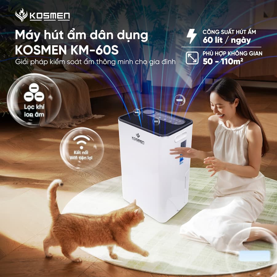 ĐÁNH GIÁ CHI TIẾT MÁY HÚT ẨM KOSMEN KM-60S