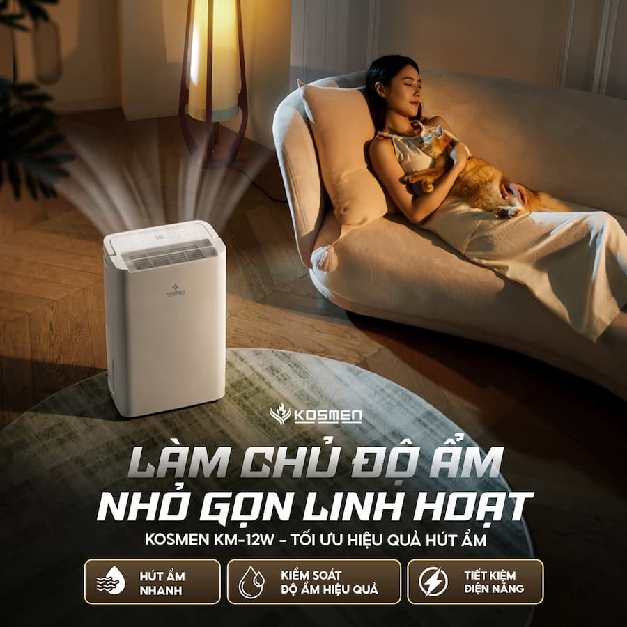 Máy hút ẩm Kosmen KM-12W (Công suất: 12 lít/ngày)