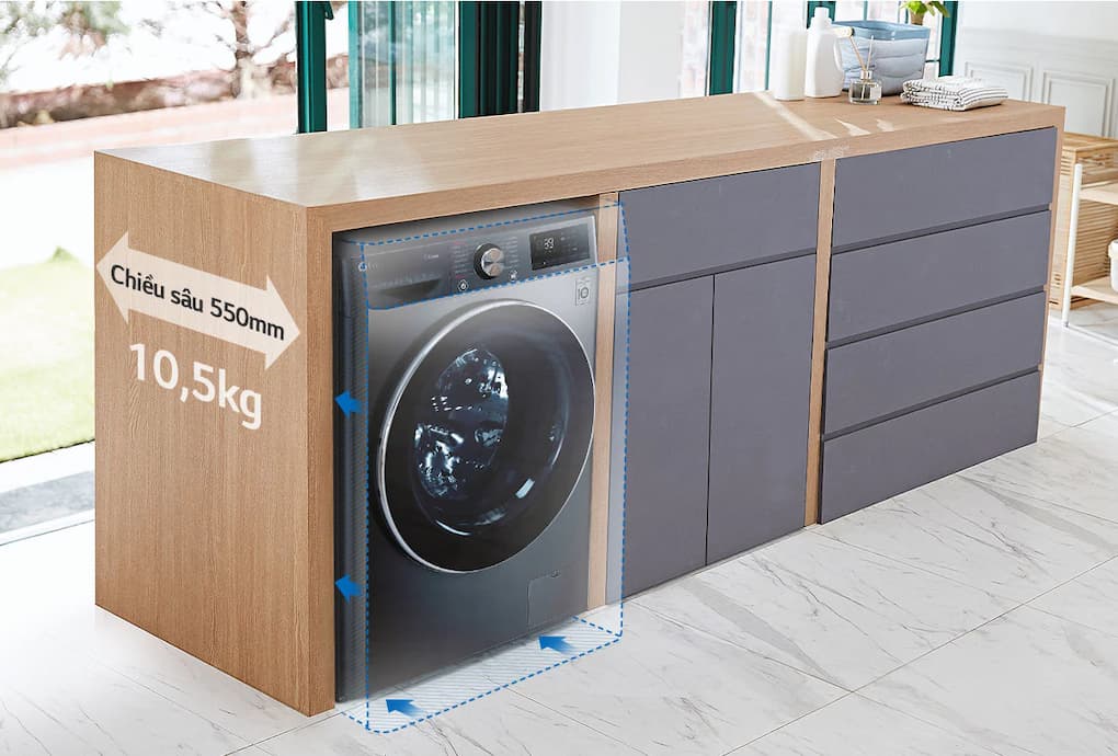 Thông số kỹ thuật của máy giặt sấy lồng ngang 10.5 kg LG FV1450H2B