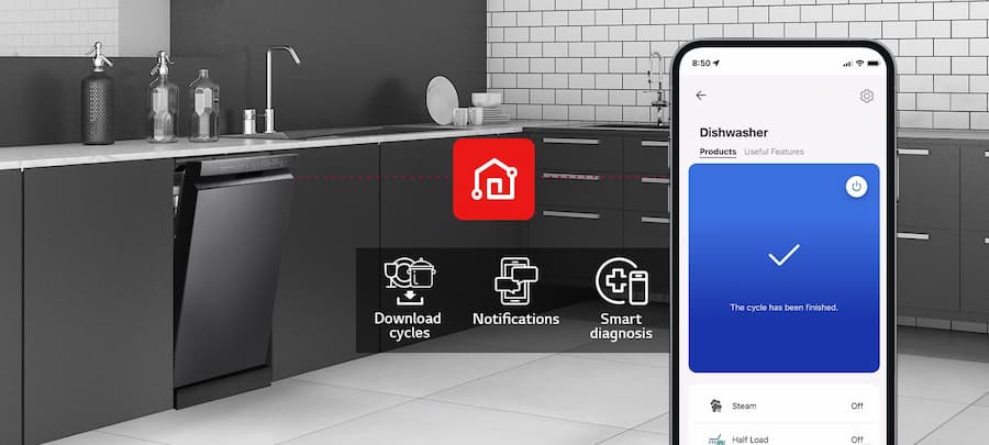 Tính năng nổi bật Máy rửa bát LG Quadwash TrueSteam™ màu đen bóng LDT14BSA4