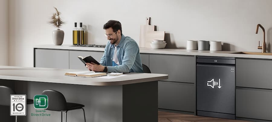 Tính năng nổi bật Máy rửa bát LG Quadwash TrueSteam™ màu đen bóng LDT14BSA4