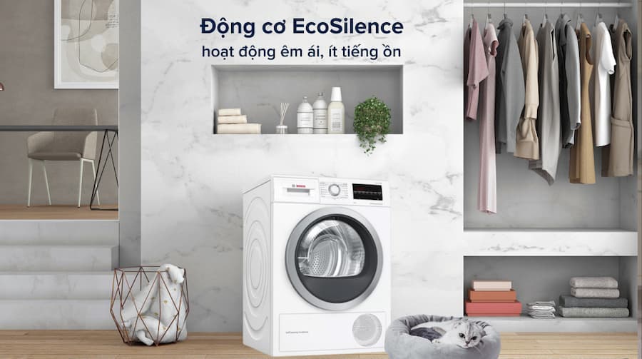 Các chương trình sấy đa dạng Máy sấy quần áo Bosch WQG24200SG