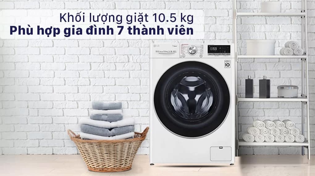 Máy giặt lồng ngang 10.5 kg LG FV1450S3W2