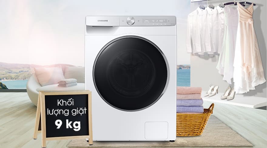 Máy giặt Samsung AI Ecobubble 9 kg WW90TP44DSH/SV