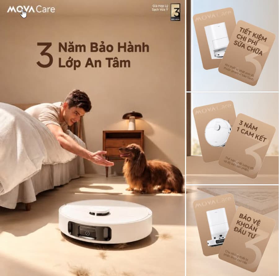 Mẹo sử dụng robot hút bụi Mova bền bỉ, hạn chế lỗi vặt
