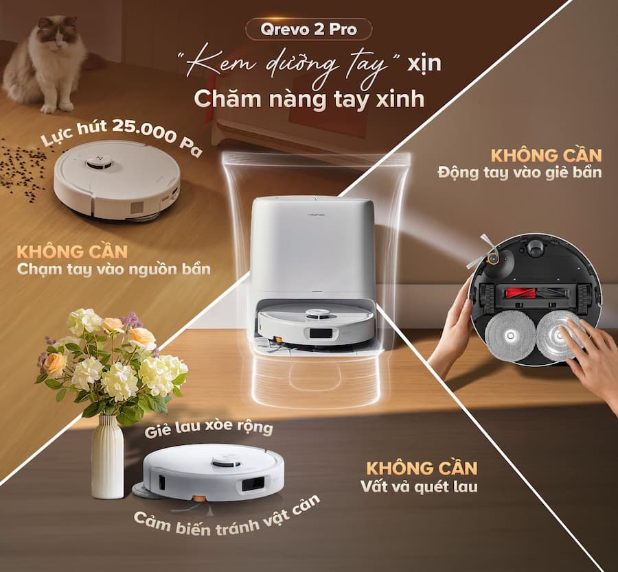 Đánh giá robot hút bụi lau nhà Roborock Qrevo 2 Pro đầy đủ, chi tiết nhất