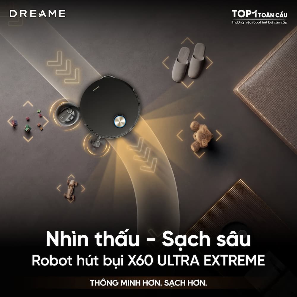 DREAME – Lực hút siêu mạnh & Công nghệ giặt giẻ nóng ThermoHub