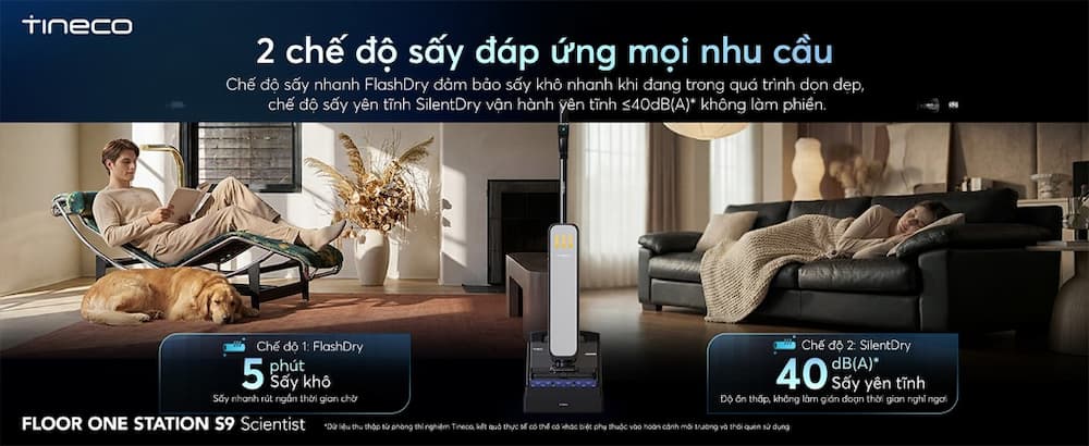 Công Nghệ & Tính Năng Nổi Bật Máy hút bụi lau sàn khô ướt Tineco Floor One Station S9 Scientist