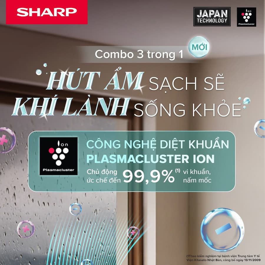 Thông Số Kỹ Thuật Chính Máy lọc không khí và hút ẩm Sharp DW-T30FV-W