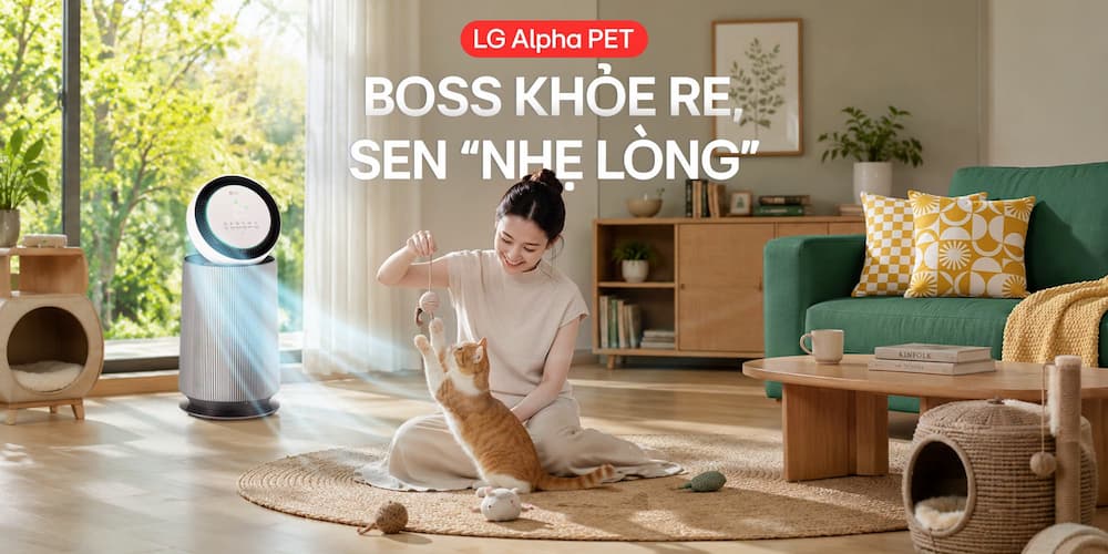 Review chi tiết Máy lọc không khí LG PuriCare 360 Alpha Pet